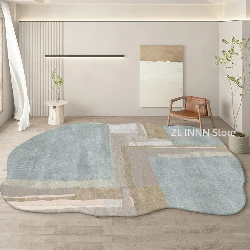 Irregular Oval Plush Rug