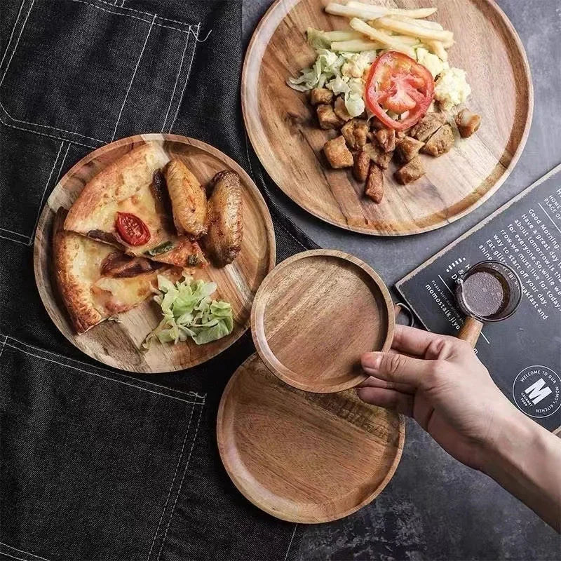 Round Acacia Serving Platter