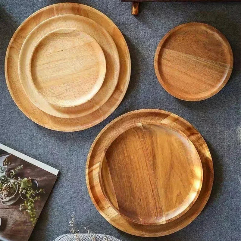 Round Acacia Serving Platter
