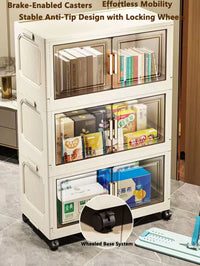 Large Capacity Multifunction Folding Storage Cabinet Dustproof Wardrobe Closet Organizer Easy-to-Install Storage Boxes