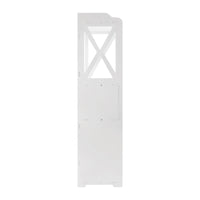 Bathroom Cabinet with Door, 80x20x12cm, Slim and Tall, PVC Material Waterproof, Easy to Install, Easy to Clean,