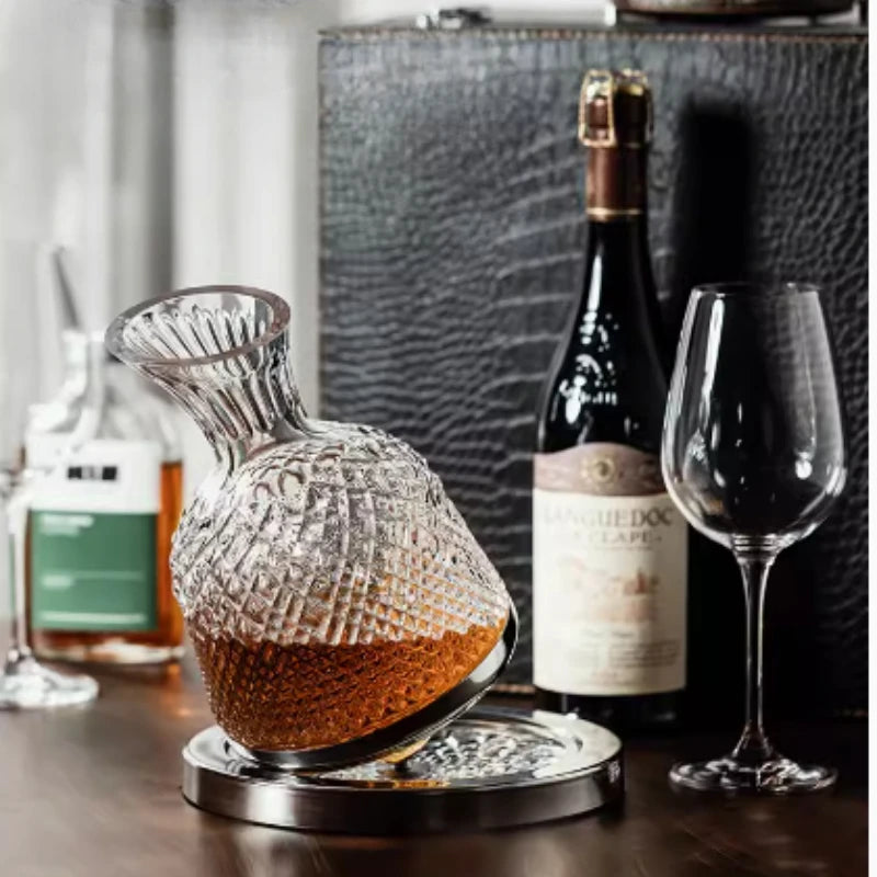 Rotating Crystal Wine Decanter