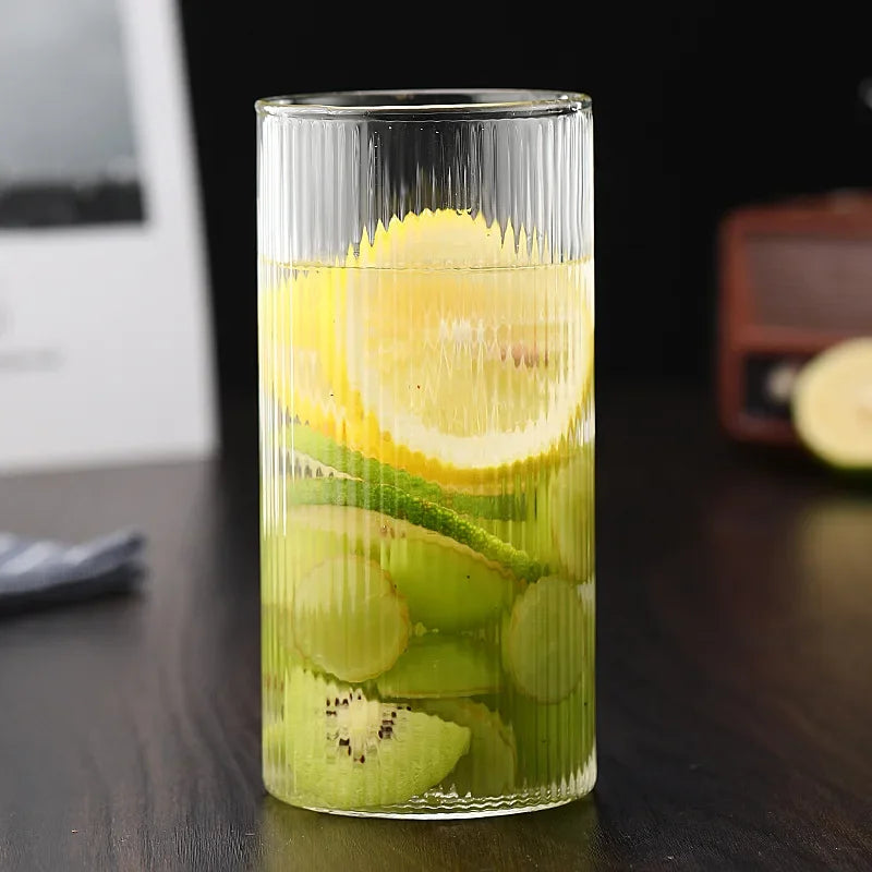 Vertical Ribbed Drinking Glass