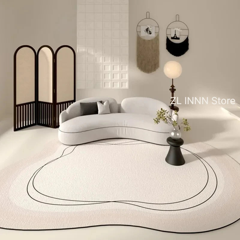 Irregular Oval Plush Rug
