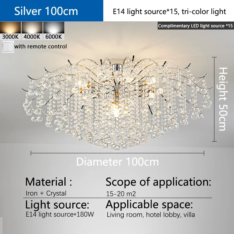 Crystal E14 Pendant Chandelier
