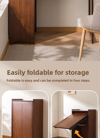 Solid Wood Folding Desk Student Household Computer Desk Bedroom Small Apartment Bedside Study Small Table Simple Desk