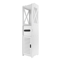 Bathroom Cabinet with Door, 80x20x12cm, Slim and Tall, PVC Material Waterproof, Easy to Install, Easy to Clean,