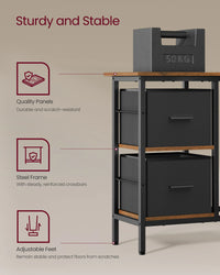VASAGLE L-Shaped Desk with 2 Spacious Drawers, Gaming Desk with Monitor Stand, Corner Desk, Computer Desk, 135x105x89cm