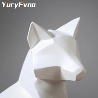Geometric White Fox Sculpture
