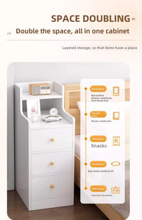 Bedside table Extremely narrow bedside crevice shelf bedside side low cabinet