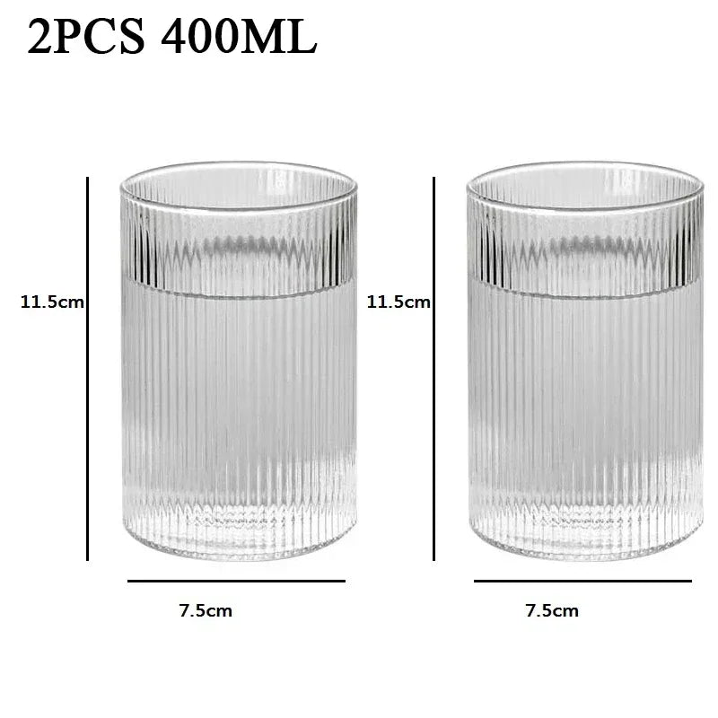 Vertical Ribbed Drinking Glass