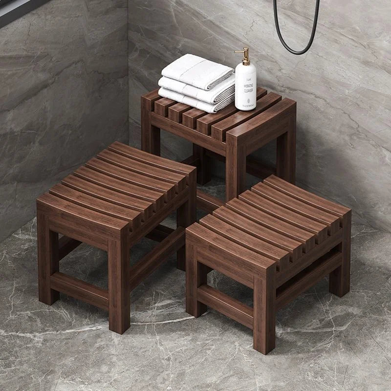 Bathroom Bathing Stool Solid Wood Stool Home-use Multi-functional Bathing Stool Non-Slip Stool Living Room Ottoman New Arrival