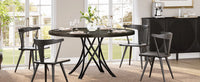 Tribesigns Round Dining Table for 4-6 People, 47-Inch Farmhouse Dinning Room Table Circle Kitchen Table, Industrial Dinner Table