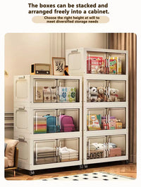 Large Capacity Multifunction Folding Storage Cabinet Dustproof Wardrobe Closet Organizer Easy-to-Install Storage Boxes