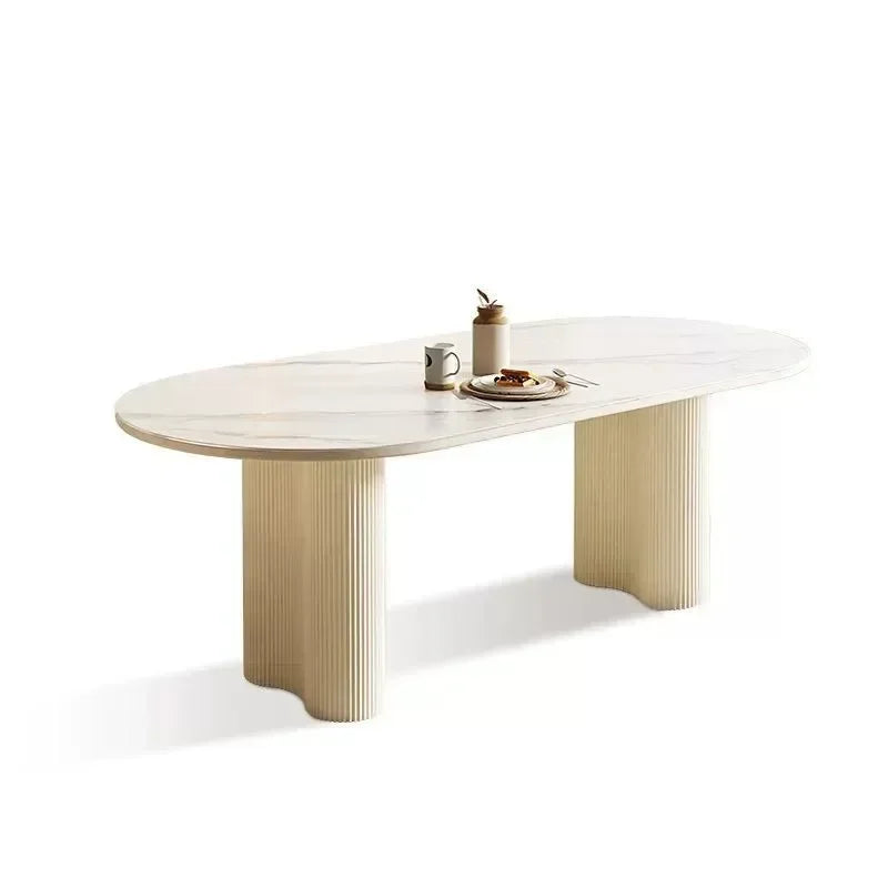 Oval Stone Dining Set