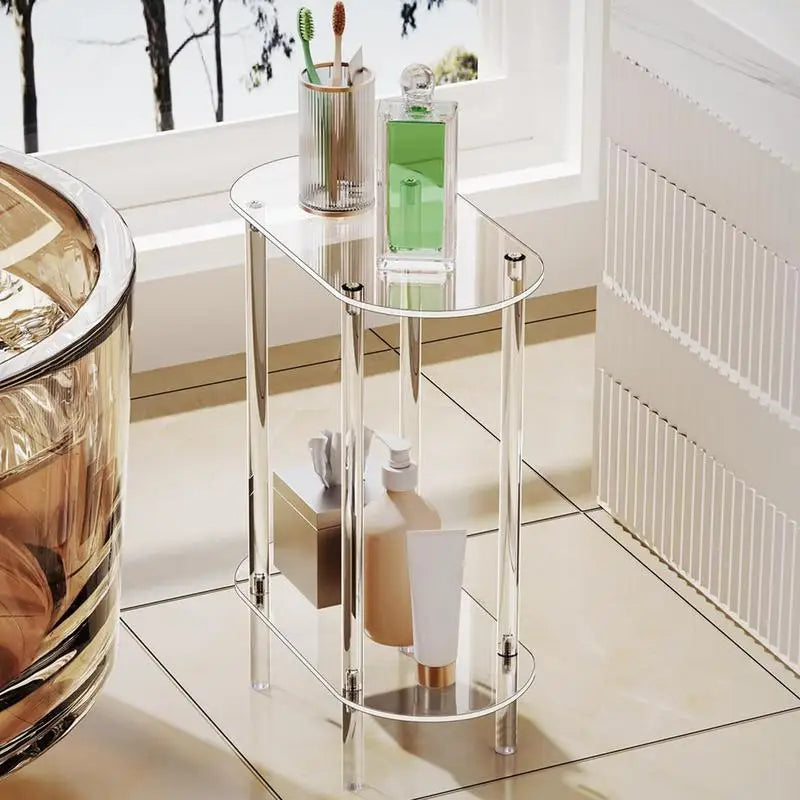 Transparent Two Tier Side Table