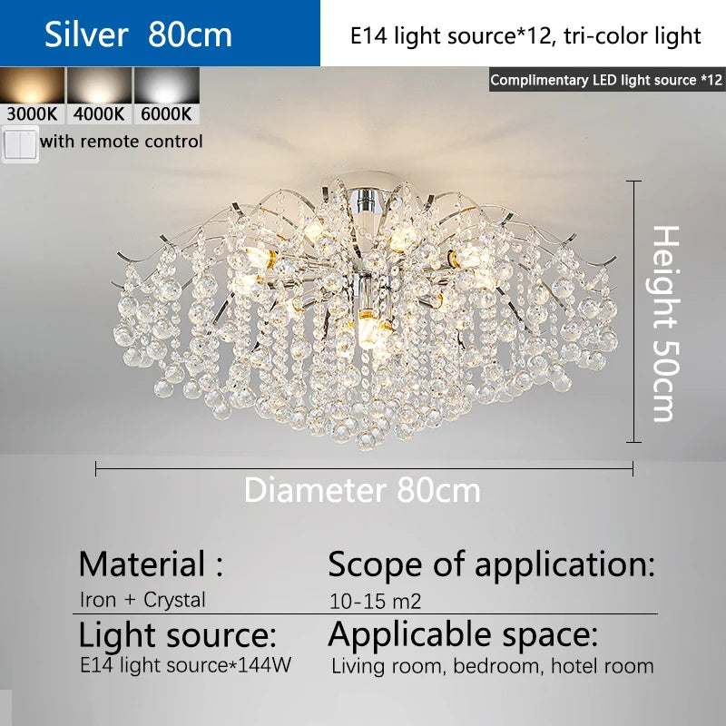 Crystal E14 Pendant Chandelier