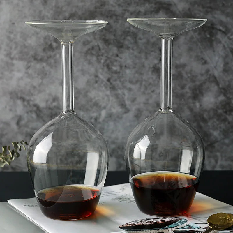 Inverted Borosilicate Wine Glass