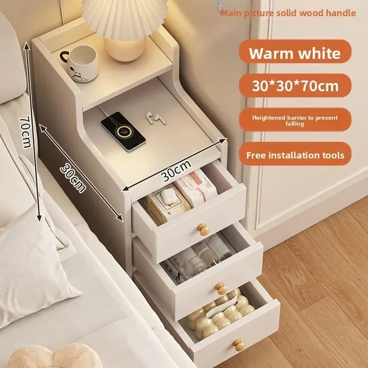Bedside table Extremely narrow bedside crevice shelf bedside side low cabinet