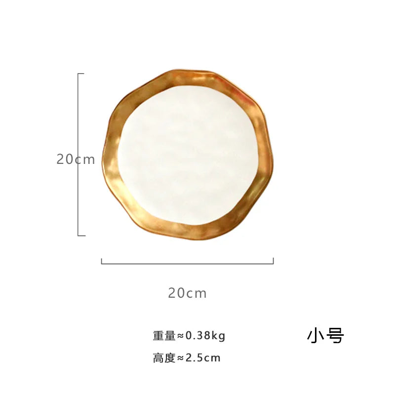 Gold Rim Porcelain Plate