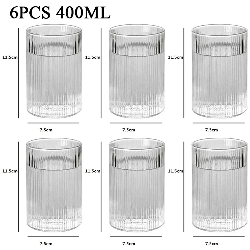 Vertical Ribbed Drinking Glass