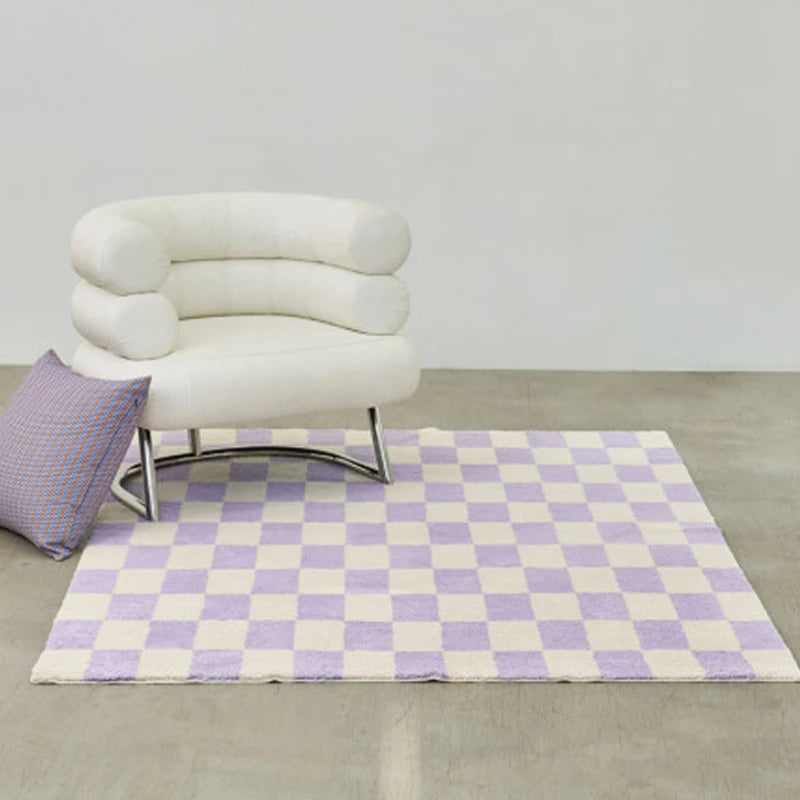 Modern Plaid Plush Rug