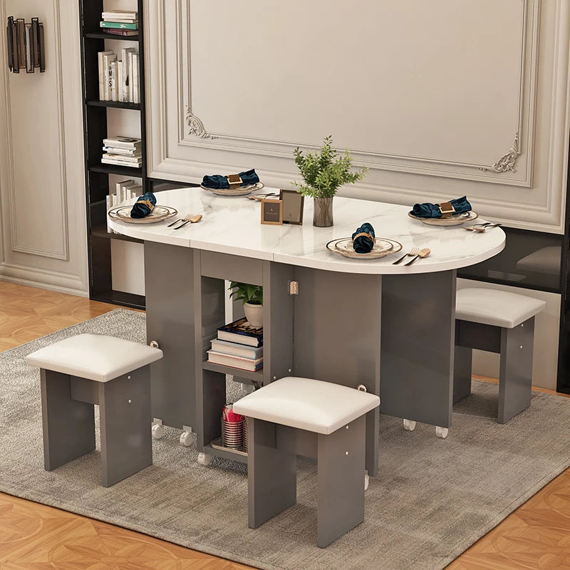 Folding Four Chair Dining Set