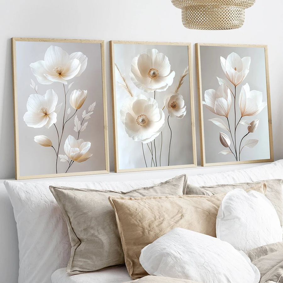Beige Peony Canvas Set