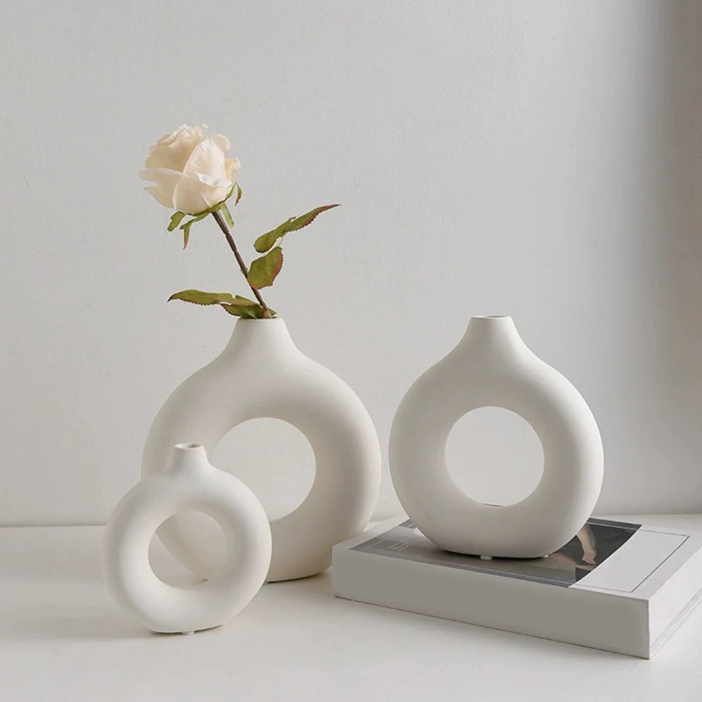 Hollow Circle Decorative Vase