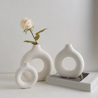 Hollow Circle Decorative Vase