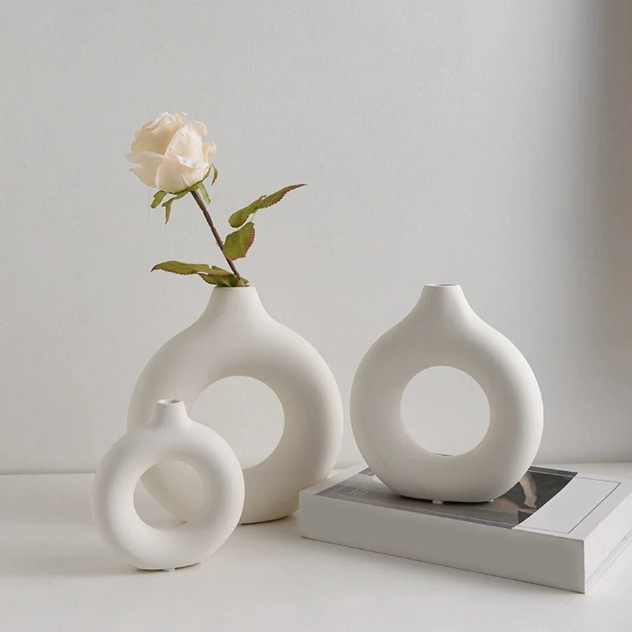 Hollow Circle Decorative Vase