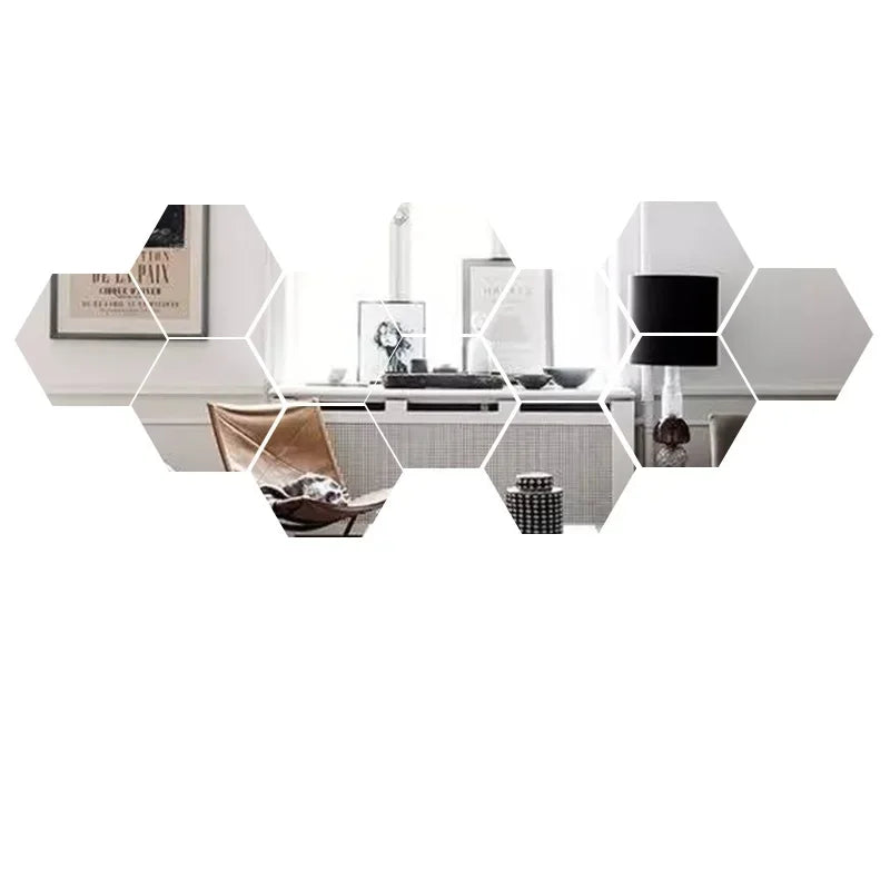 Hexagon Acrylic Mirror Stickers