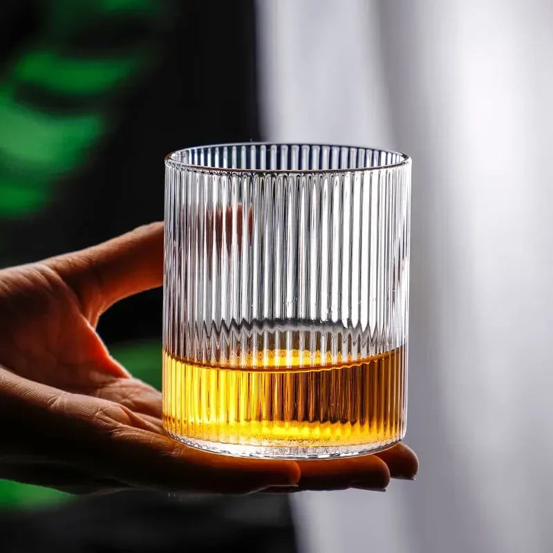 Vertical Ribbed Drinking Glass