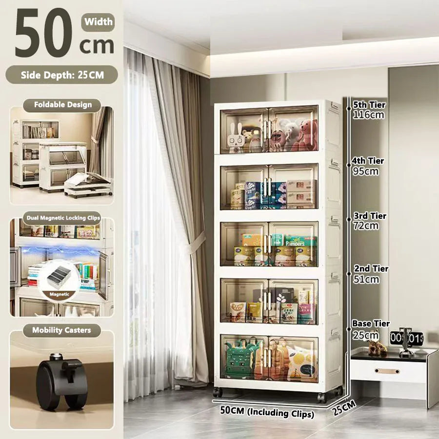 Large Capacity Multifunction Folding Storage Cabinet Dustproof Wardrobe Closet Organizer Easy-to-Install Storage Boxes