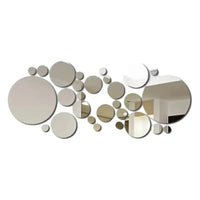 26pcs/Set 3D Round Mirror Wall Sticker Self-Adhesive Diy Decoration Bedroom Living Room Bathroom Background Decoration