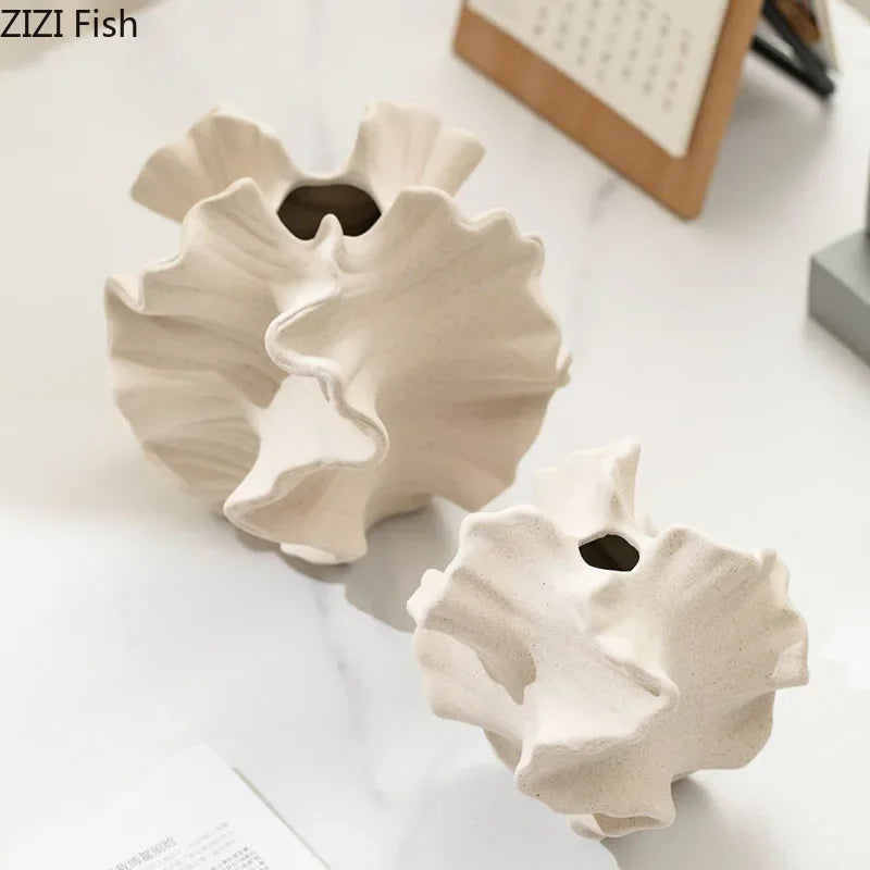 Wrinkled Abstract Ceramic Vase