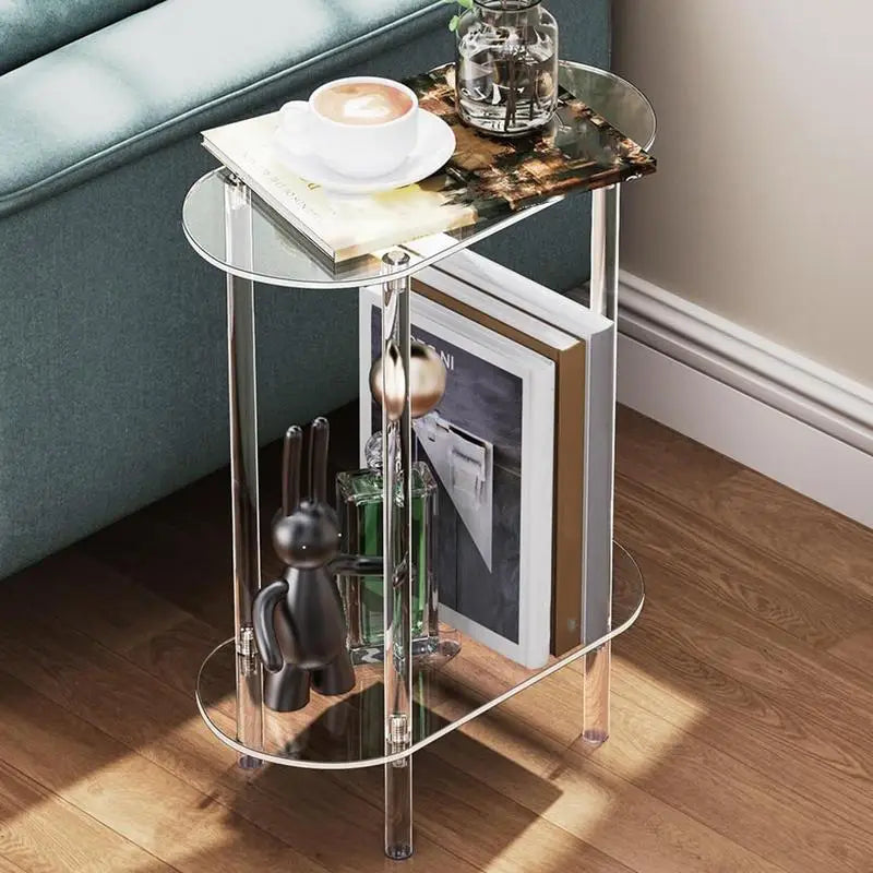 Transparent Two Tier Side Table