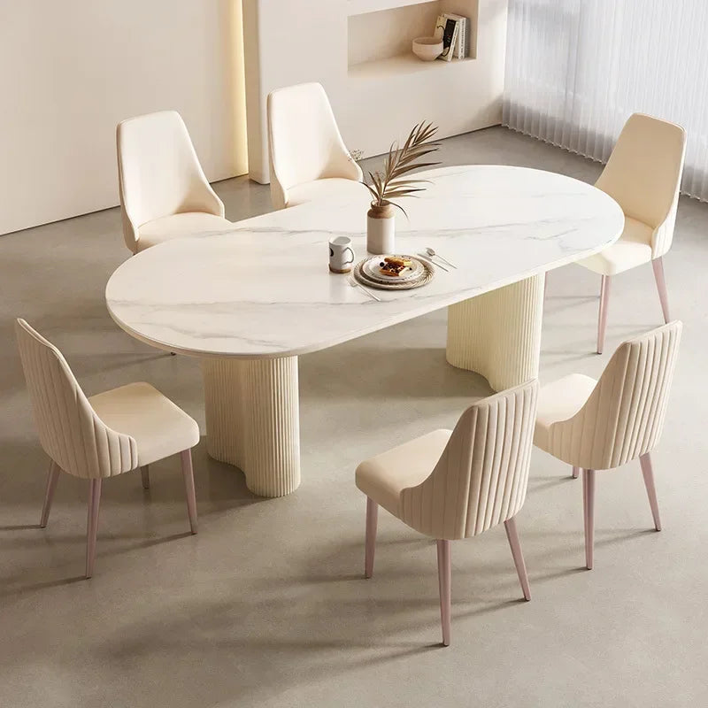 Oval Stone Dining Set