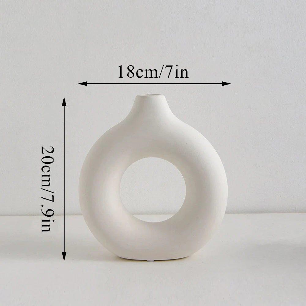 Hollow Circle Decorative Vase