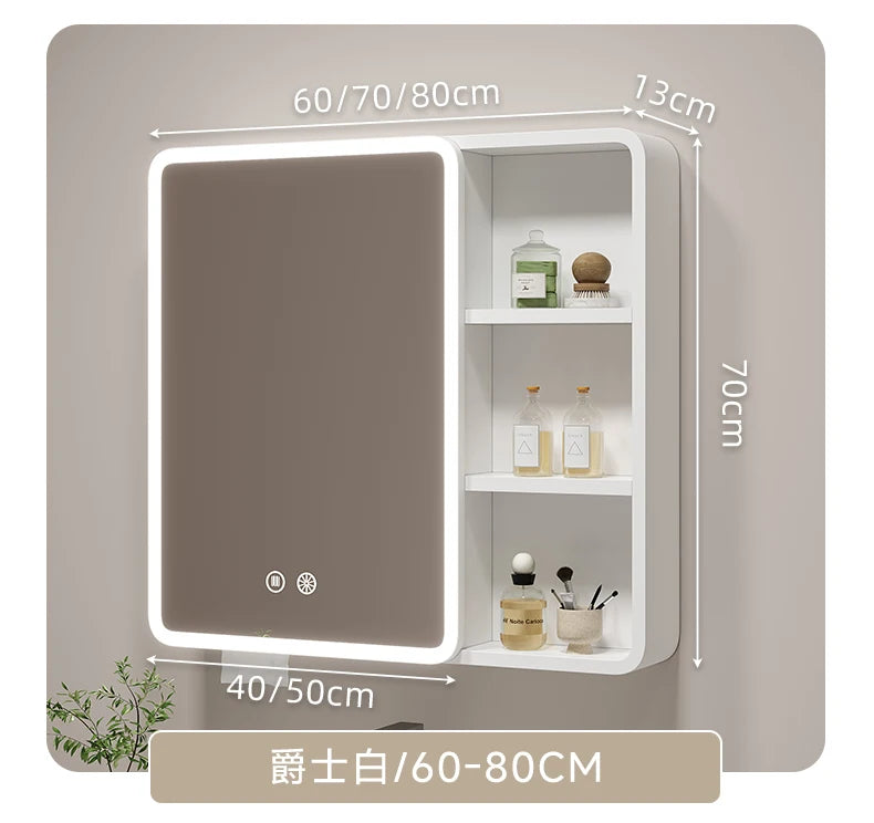 Corner Round Aluminium Mirror Cabinet – Wall Mounted Bathroom Storage