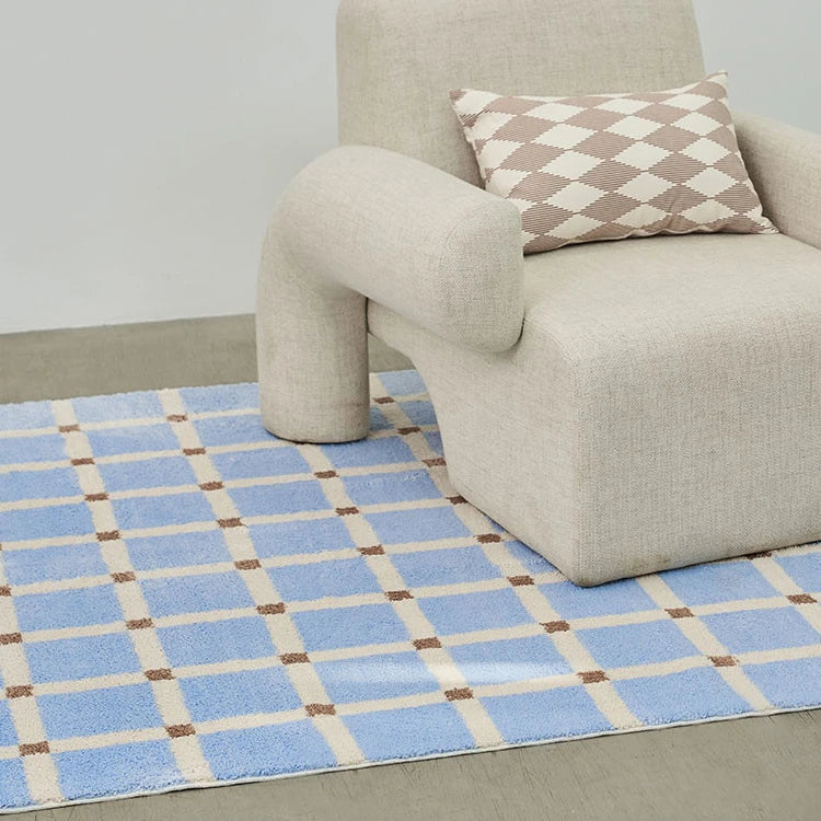 Modern Plaid Plush Rug