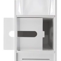 Bathroom Cabinet with Door, 80x20x12cm, Slim and Tall, PVC Material Waterproof, Easy to Install, Easy to Clean,