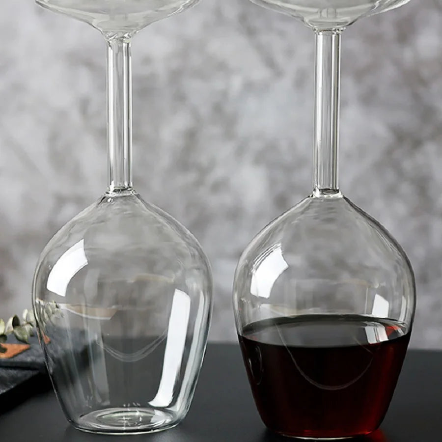 Inverted Borosilicate Wine Glass