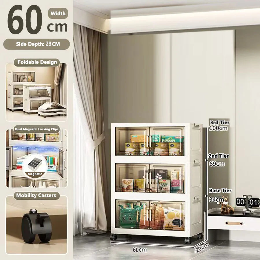 Large Capacity Multifunction Folding Storage Cabinet Dustproof Wardrobe Closet Organizer Easy-to-Install Storage Boxes