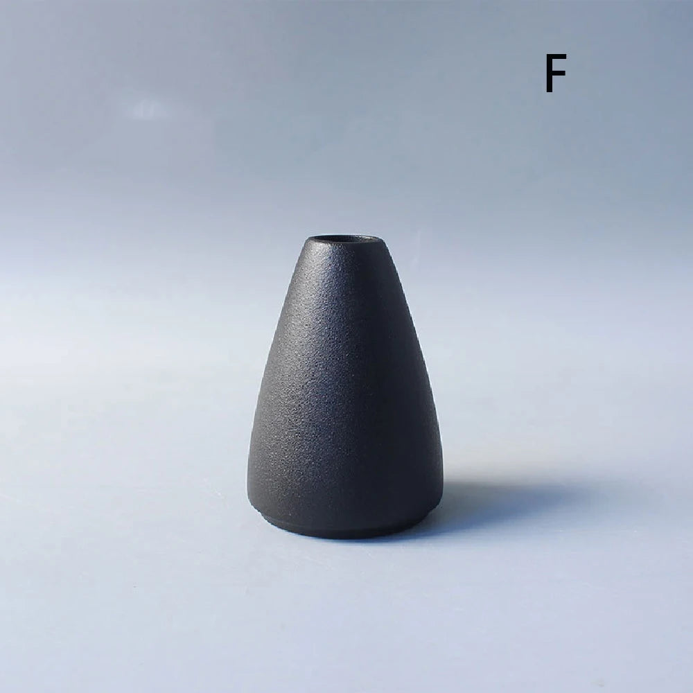 Japanese Black Ceramic Vase