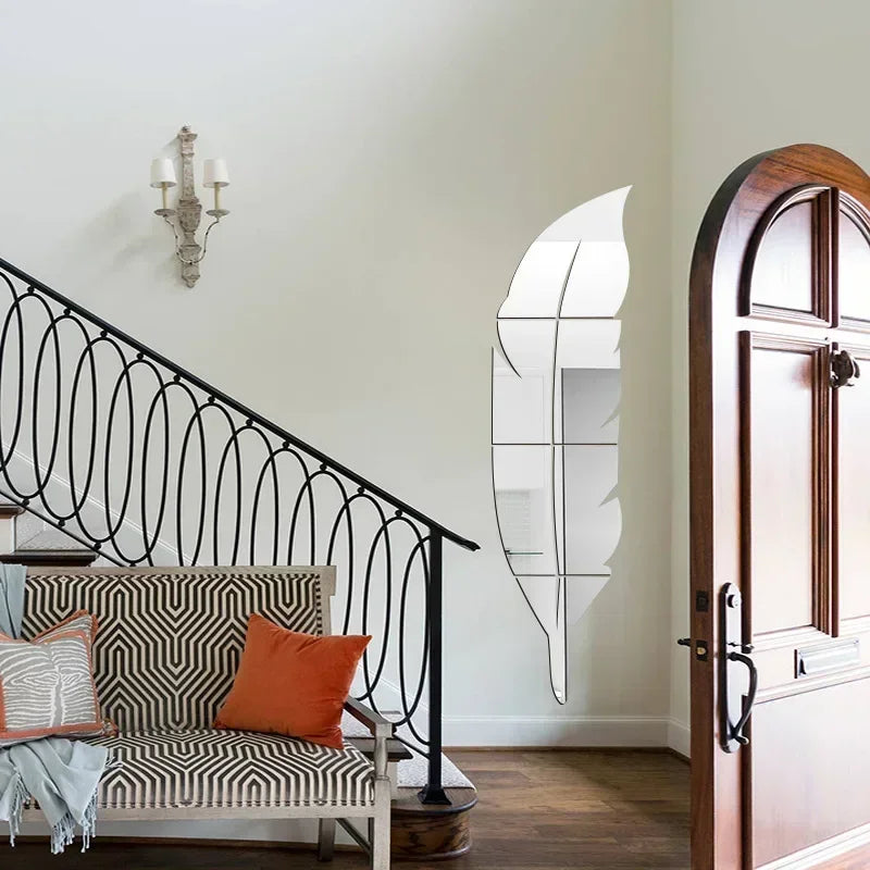 Feather Mirror Wall Art