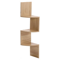 Haodirect 3/5 Layer Wooden Corner Shelf Living Room Bedroom Bookcase Floating Corner Shelf Modern Simple Home Decoration