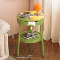 White Round Coffee Tables Creative Fashion Furniture Minimalist Nightstand Modern Bedroom Mobile Side Table Personality Design