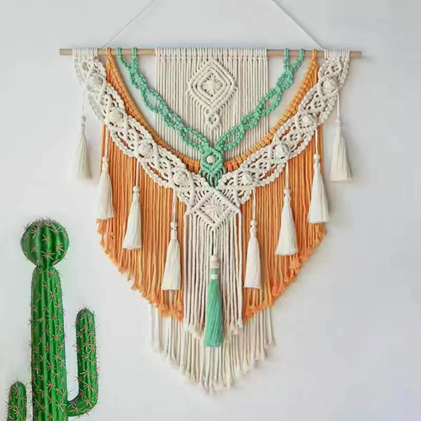 Handwoven Geometric Macrame Tapestry