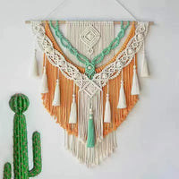 Handwoven Geometric Macrame Tapestry
